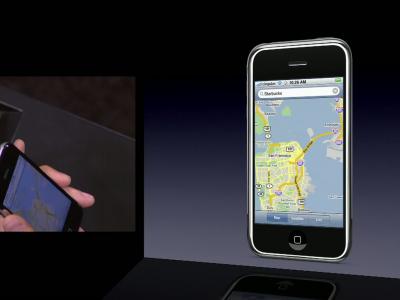 Keynote iPhone du 9 janvier 2007 : démonstration de Google Maps