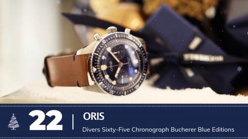 Calendrier de l'Avent Bucherer 2019 - #22 Oris Divers Sixty-Five Chronograph Bucherer Blue Editions