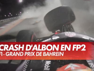 Le gros crash d'Albon en essais libres - GP de Bahreïn