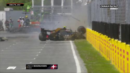 Formule 1 - GP du Canada : le crash de Kevin Magnussen