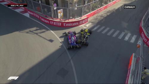 GP d'Azerbaïdjan : l'accident gag de Ricciardo qui percute Kvyat en reculant