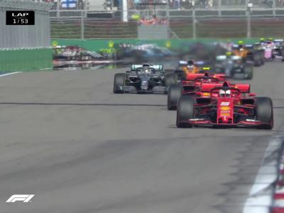 Grand Prix de Russie : le départ avec Vettel qui prend la tête