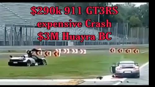 Crash entre une Pagani Huayra et une Porsche 911 GT2 RS à Monza