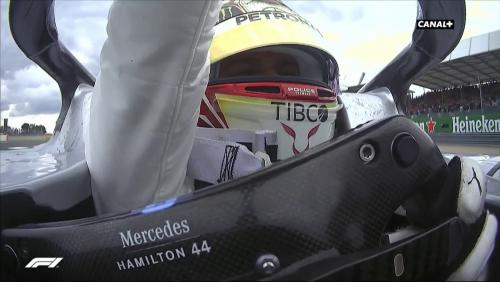 Grand Prix de Grande-Bretagne de F1 : la joie de Lewis Hamilton après sa victoire